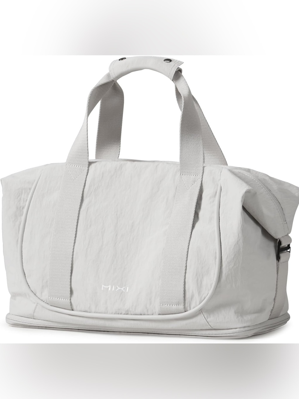 Mixi Travel Duffel Bag Weekend Overnight Carry On Gym Grey Nylon Large NWOT